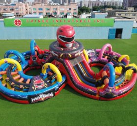 CR2-966 Power Rangers Theme Ginat Inflatable Obstacle Courses Challenging Run