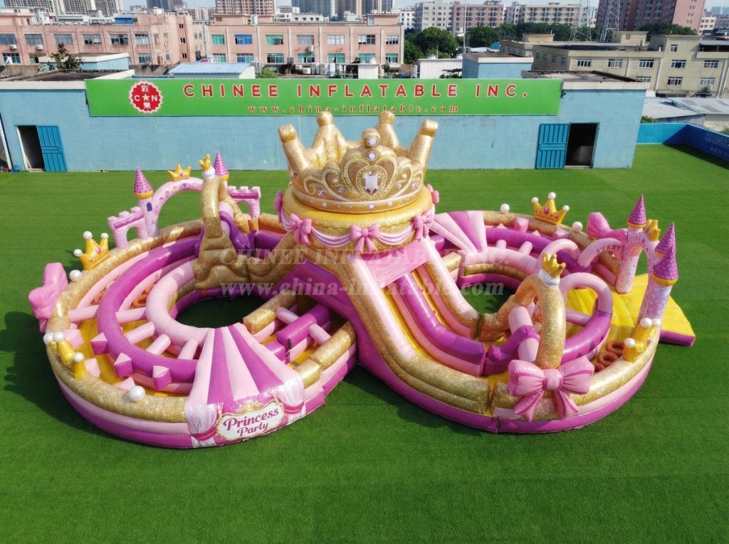 CR2-967 Princess Parties Theme Ginat Inflatable Obstacle Courses Challenging Run