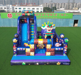 T8-1771 Super Mario-themed inflatable castle with slide