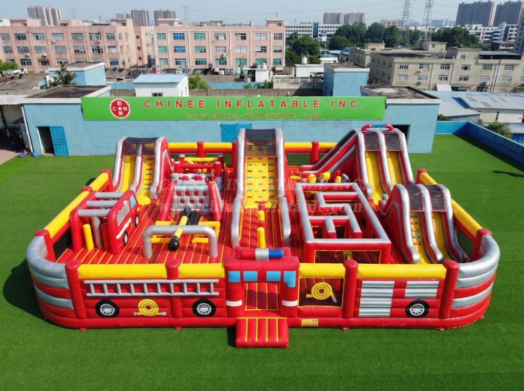 GF3-1334 Firetruck Theme Inflatable Park