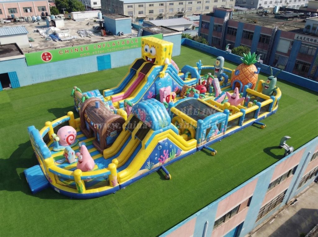 GF3-717 SpongeBob Theme Inflatable Playground