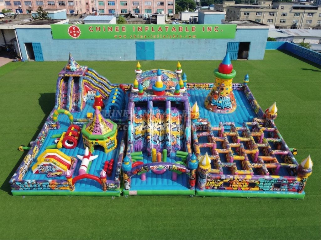 GF3-907 Graffiti Theme Inflatable Park