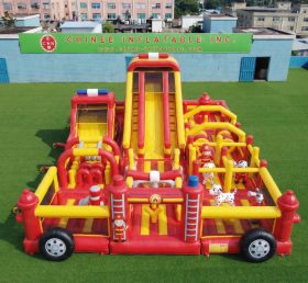 GF3-952 Firetruck Theme Inflatable Playground