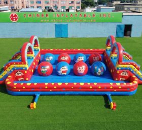 T11-4751C Crayon Shin Chan Theme Inflatable Dual Wipeout Big Balls Obstacle Course