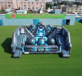 T11-4750E Godzilla Theme Inflatable Wipeout Big Balls Obstacle Course