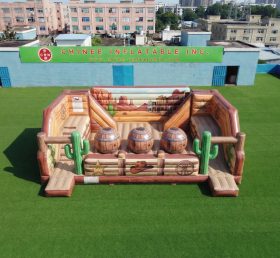 T11-4750S Wild West Theme Inflatable Wipeout Big Balls Obstacle Course