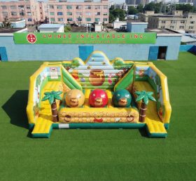 T11-4750T Winnie The Pooh Theme Inflatable Wipeout Big Balls Obstacle Course