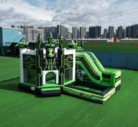T2-8777 Ben 10 Theme Bouncy Castle with Slide & Pool