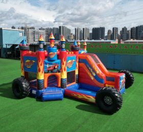 T2-8779 Blaze Monster Theme Bouncy Castle with Slide & Pool