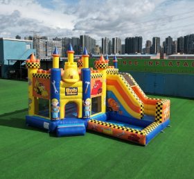 T2-8783 Bob The Builder Theme Bouncy Castle with Slide & Pool