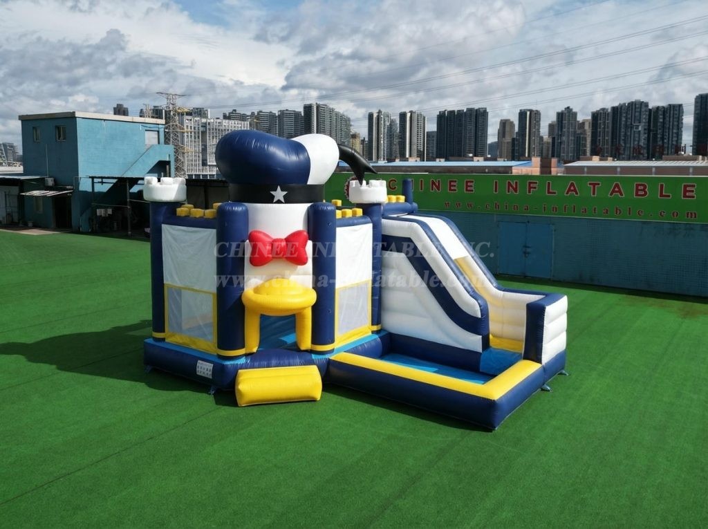 T2-8790 Donald Duck Theme Bouncy Castle with Slide & Pool