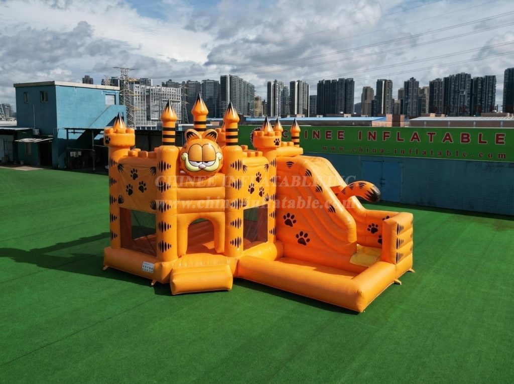T2-8796 Garfield Theme Bouncy Castle with Slide & Pool