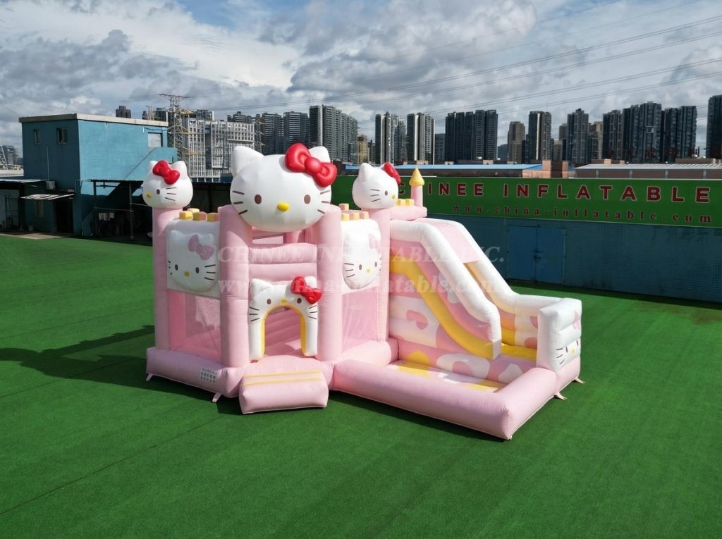 T2-8799 Hello Kitty Theme Bouncy Castle with Slide & Pool