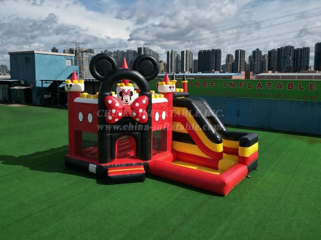 T2-8806 Mickey & Minnie Theme Bouncy Castle with Slide & Pool