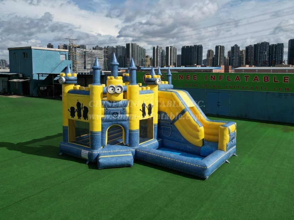 T2-8808 Minions Theme Bouncy Castle with Slide & Pool