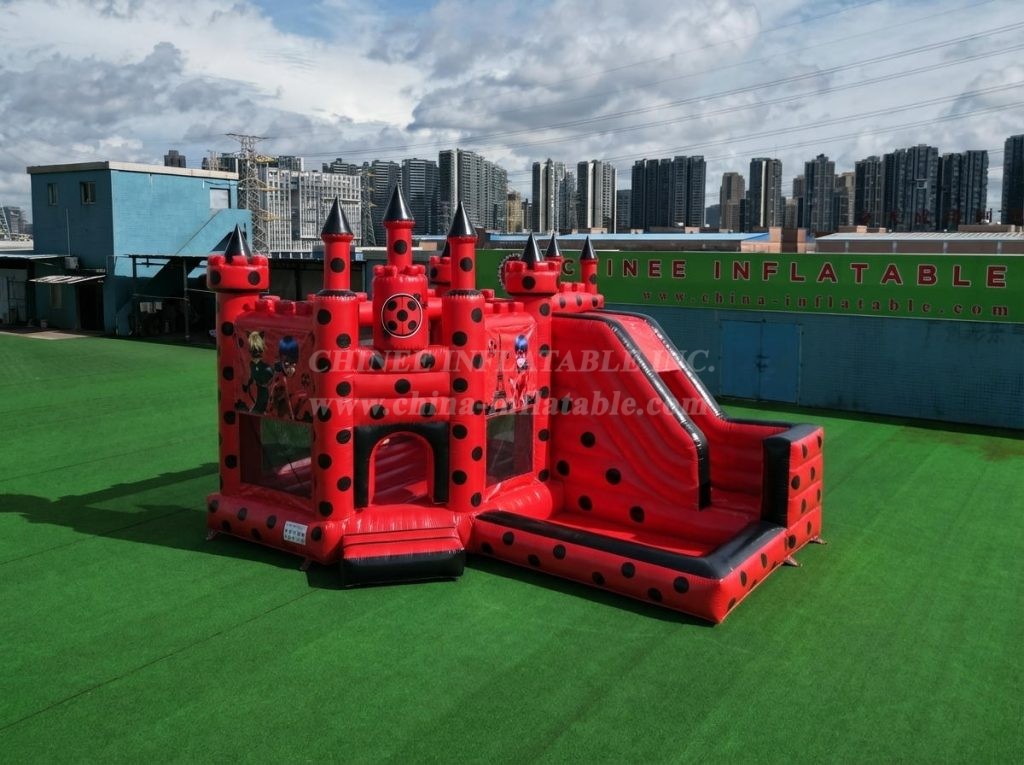 T2-8809 Miraculous Ladybug Theme Bouncy Castle with Slide & Pool