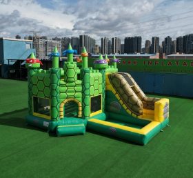 T2-8816 Ninja Turtles Theme Bouncy Castle with Slide & Pool