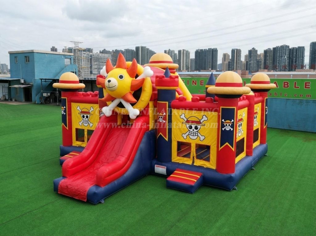 T2-8817 One Piece Theme Bouncy Castle with Slide & Pool