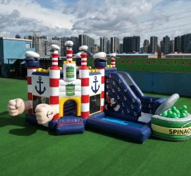 T2-8824 Popeye Theme Bouncy Castle with Slide & Pool