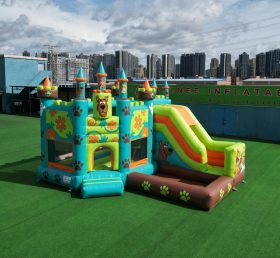 T2-8828 Scooby-Doo Theme Bouncy Castle with Slide & Pool