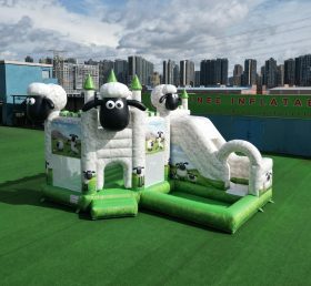 T2-8829 Shaun The Sheep Theme Bouncy Castle with Slide & Pool