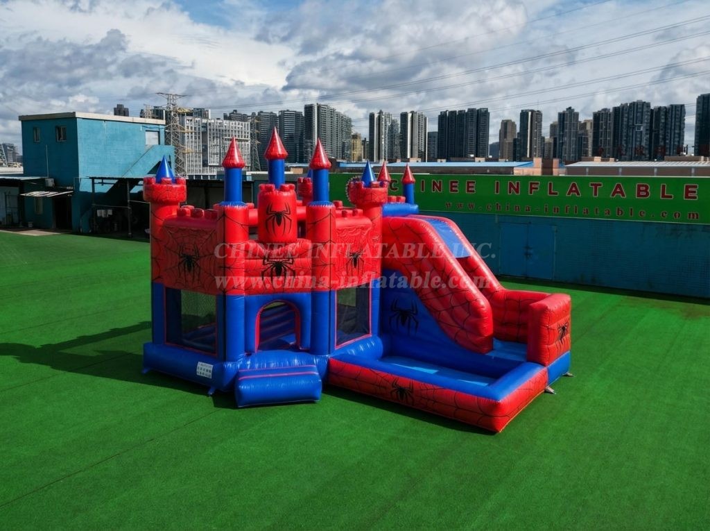 T2-8836 Spider-Man Theme Bouncy Castle with Slide & Pool