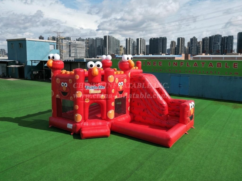 T2-8850 Tickle Me Elmo Theme Bouncy Castle with Slide & Pool