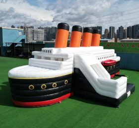 T2-8852 Titanic Theme Bouncy Castle with Slide & Pool