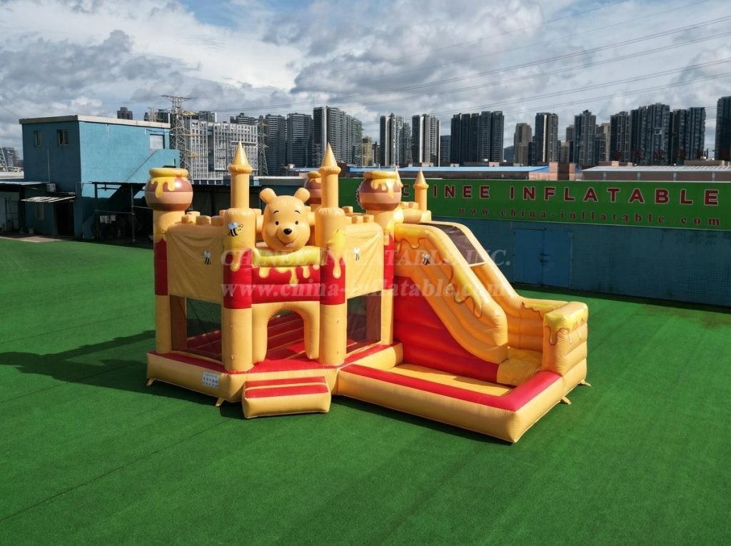 T2-8857 Winnie The Pooh Theme Bouncy Castle with Slide & Pool