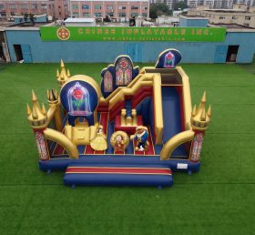 T2-8863 Beauty And The Beast Theme Bouncy Castle With Slide