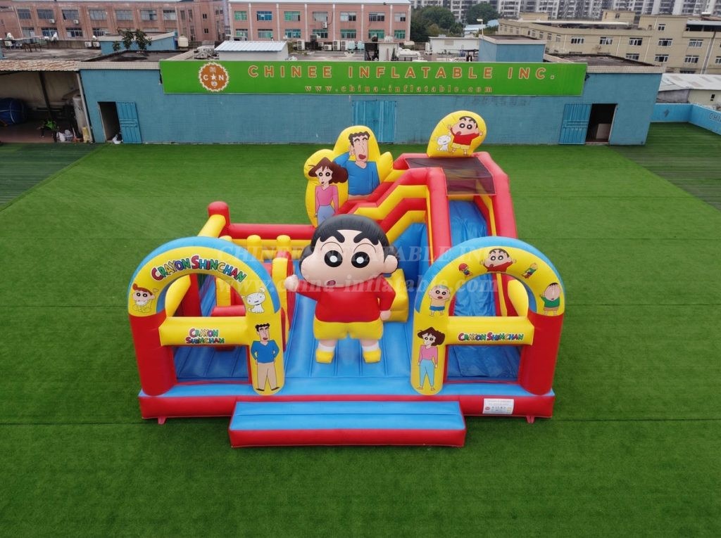 T2-8873 Crayon Shin-chan Theme Bouncy Castle With Slide