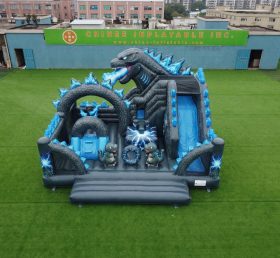 T2-8880 Godzilla Theme Bouncy Castle With Slide