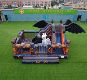 T2-8882 How To Train Your Dragon Theme Bouncy Castle With Slide