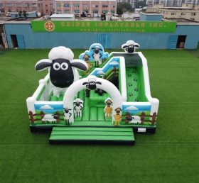 T2-8907 Shaun The Sheep Theme Bouncy Castle With Slide