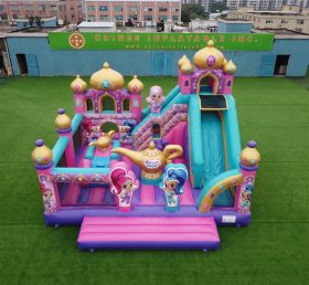T2-8908 Shimmer & Shine Theme Bouncy Castle With Slide