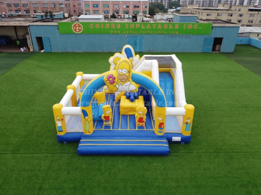 T2-8925 The Simpsons Theme Bouncy Castle With Slide