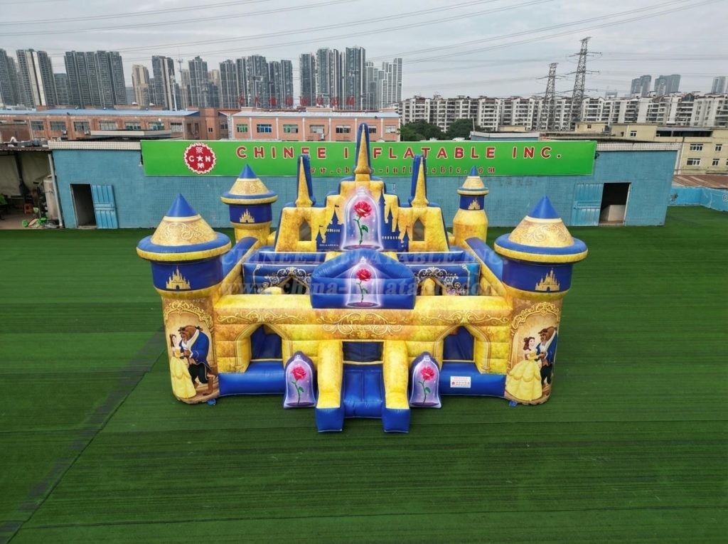 T5-3146 Beauty And The Beast Theme Inflatable Castle