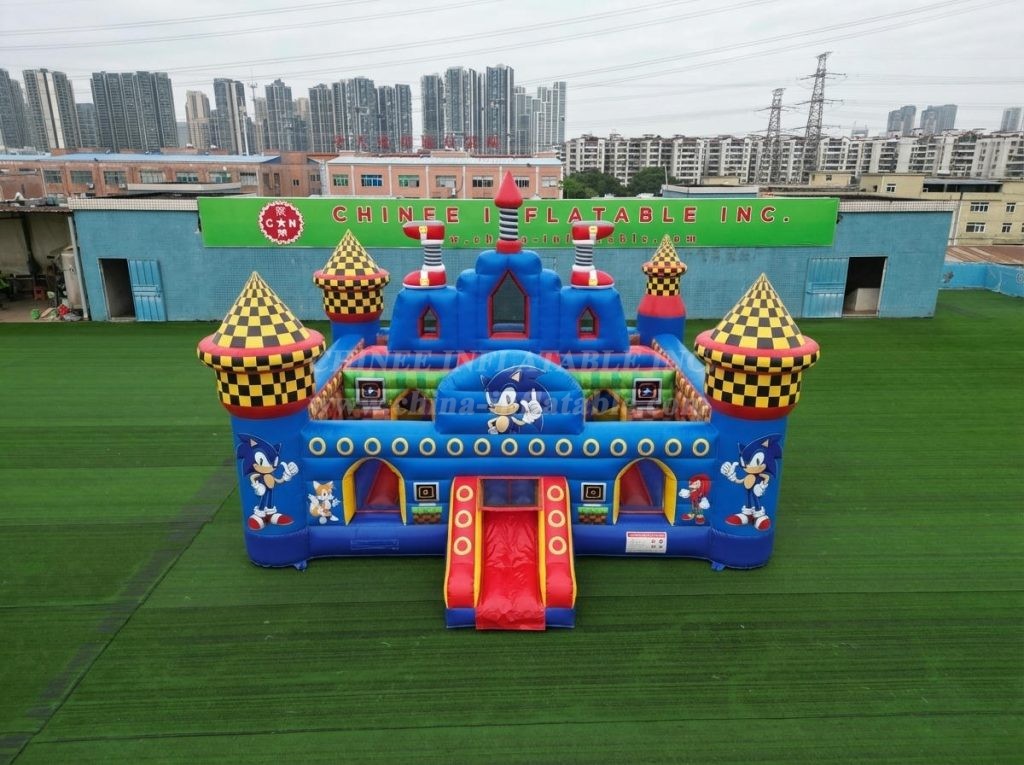 T5-3207 Sonic Theme Inflatable Castle