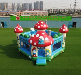 T5-3303 The Smurfs Theme Inflatable Castle