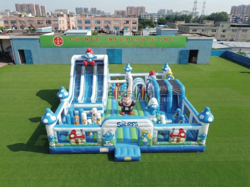 T6-7136 The Smurfs Theme Inflatable Amusement