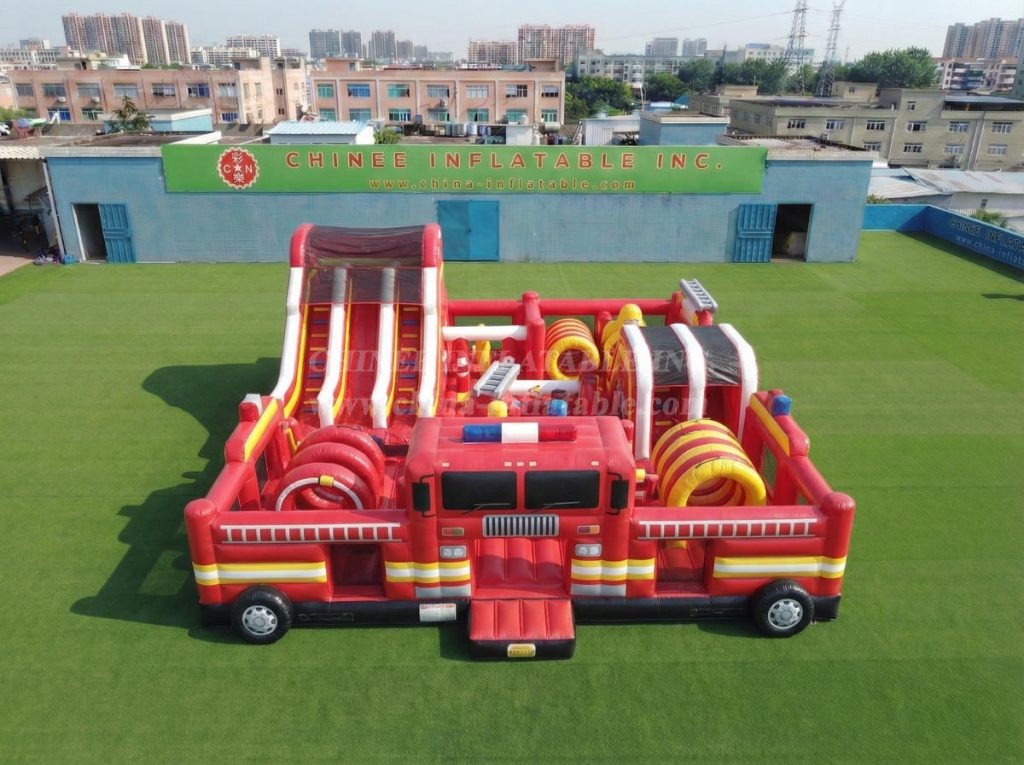 T6-7172 Firetruck Theme Inflatable Amusement