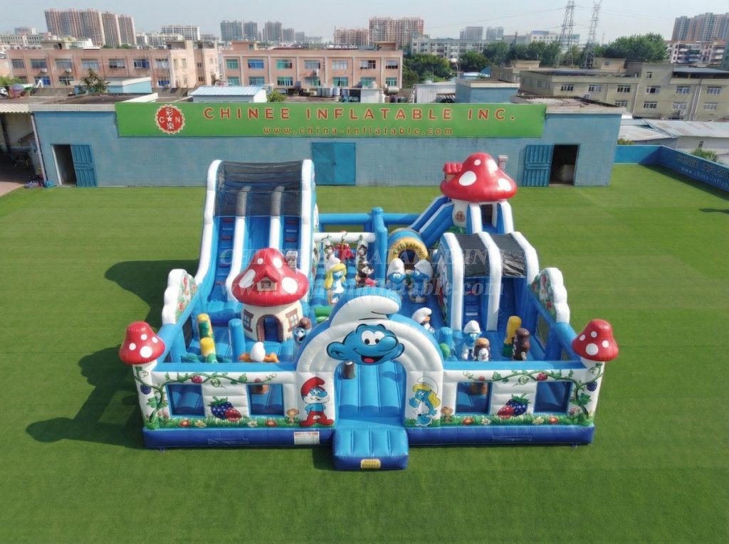 T6-7228 The Smurfs Theme Inflatable Amusement