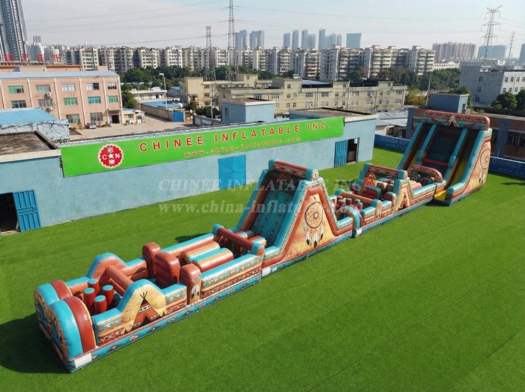 T7-4503 American Indian Theme Infltable Obstacle Courses