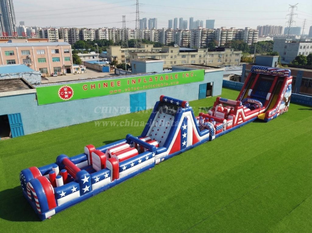 T7-4504 American Style Theme Infltable Obstacle Courses