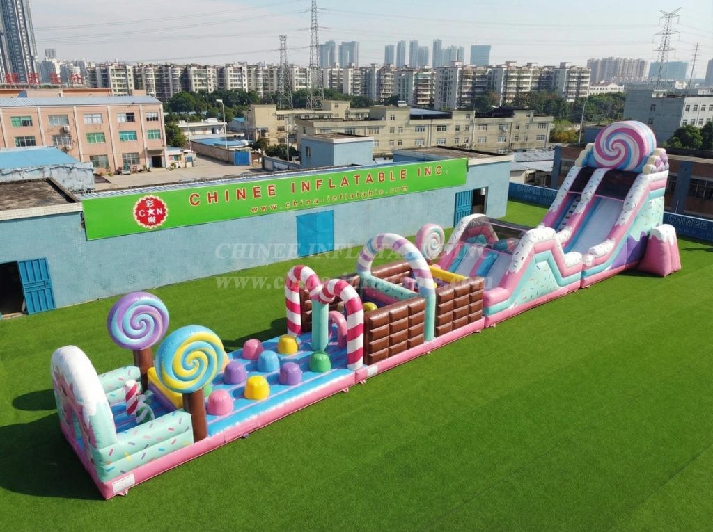 T7-4521 Candy Theme Infltable Obstacle Courses