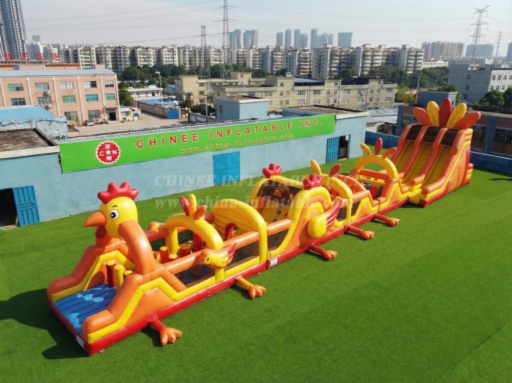 T7-4525 Chicken Theme Infltable Obstacle Courses