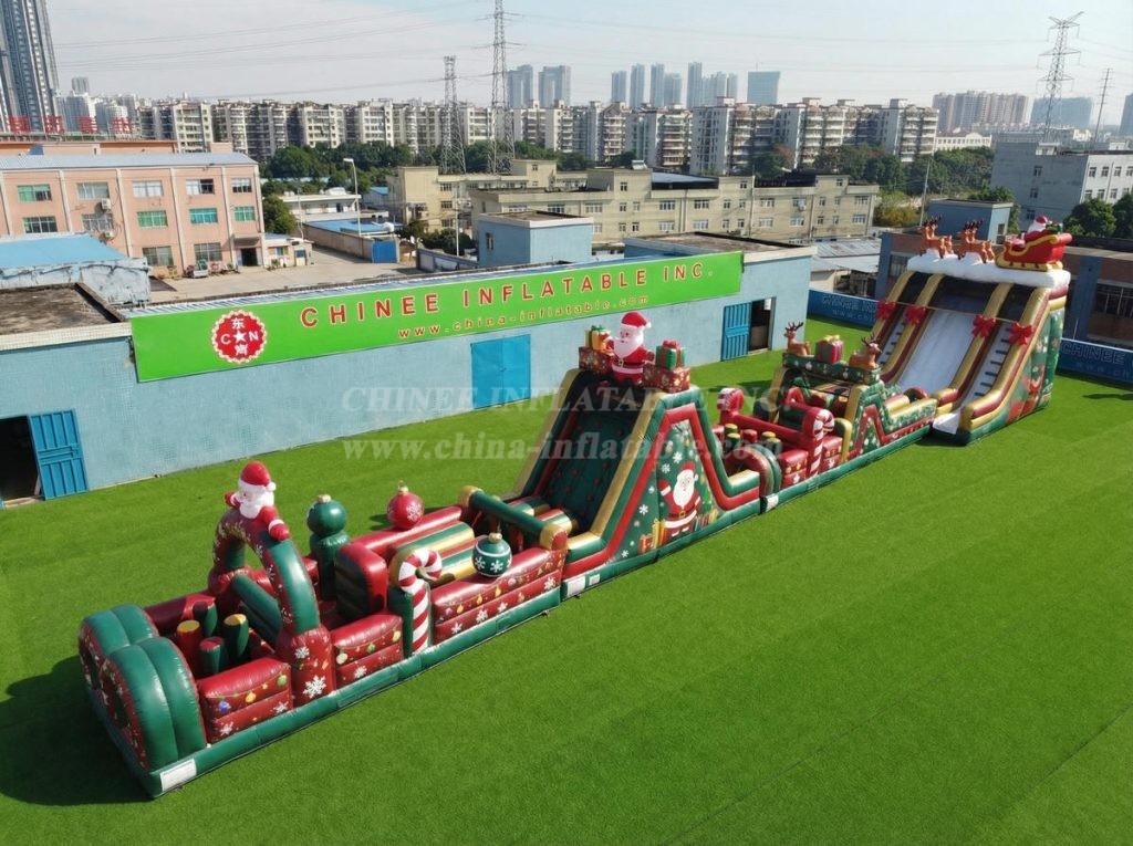 T7-4527 Christmas Theme Infltable Obstacle Courses