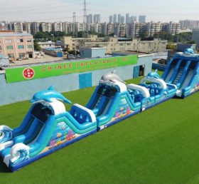 T7-4537 Dolphin Theme Infltable Obstacle Courses
