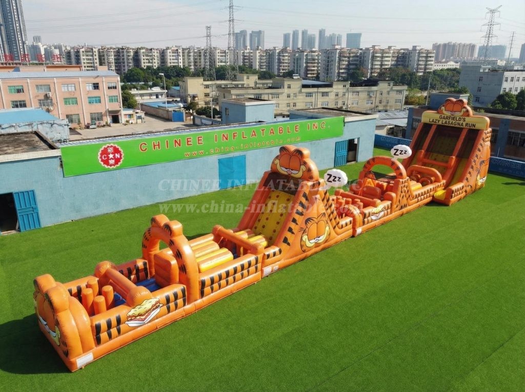 T7-4553 Garfield Theme Infltable Obstacle Courses