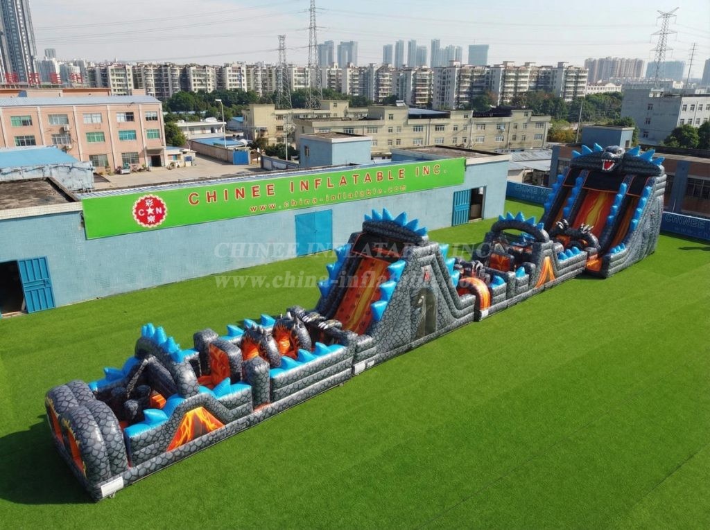 T7-4555 Godzilla Theme Infltable Obstacle Courses